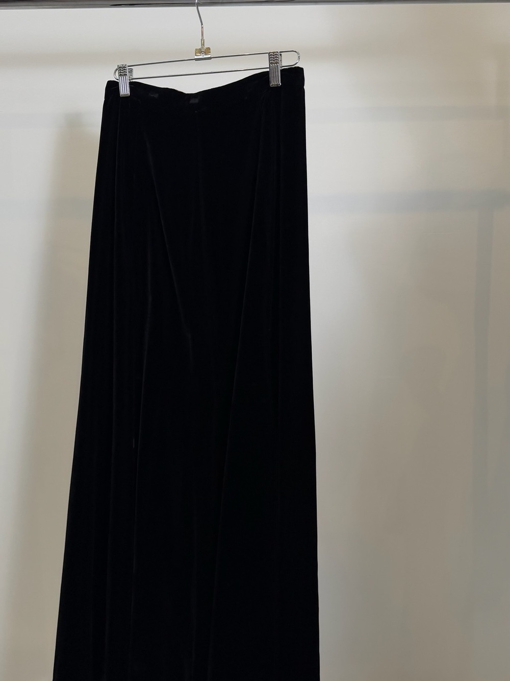Black Velvet Maxi Skirt for Women